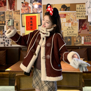现 货 2025冬季新款麂皮绒皮毛一体821-P185-K278图片