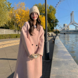 现货2025冬季新款粉色毛呢外套2397-P185-K268，女装毛呢外套，2C007