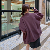 韩版宽松棒球服外套女2025春秋新款复古慵懒风小个子红色开衫上衣，女装短外套，2C007