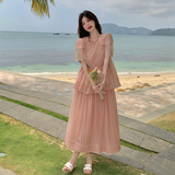 时尚气质甜美宽松蛋糕裙女夏季2025新款高级感时尚百搭流行连衣裙，女装连衣裙，2C007