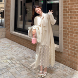 米杏色连衣裙