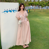 现货2025夏季新款粉色两件套0050-P150-K218，女装套装/套裙，2C007
