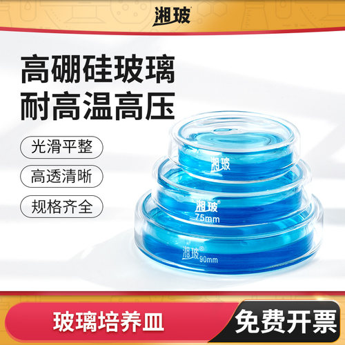 湘玻玻璃培养皿带盖高硼硅耐高温