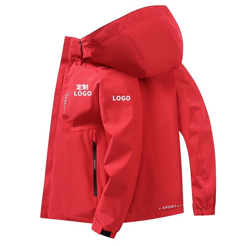 户外大码冲锋衣定制LOGO图案团队工作服户外登山服加绒加厚外套