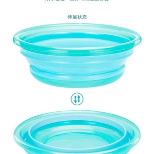 便携折叠洗脸盆旅行户外创意家用宝宝婴儿脸盆硅胶洗衣伸缩折马小