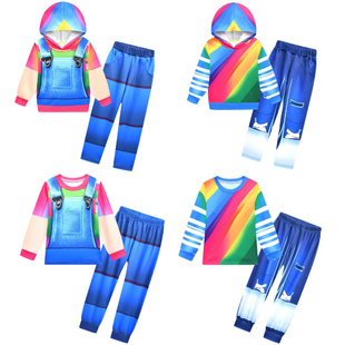新款 cosplay罗布乐思ROBLOX卡通连帽套头卫衣 儿童卫衣套装
