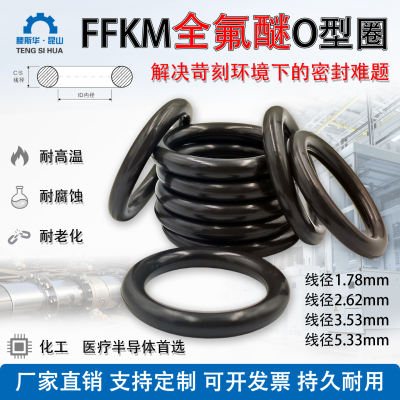 全氟o型圈FFKM全氟醚o型密封圈o形圈耐腐蚀耐酸碱1.78/2.62/3.53