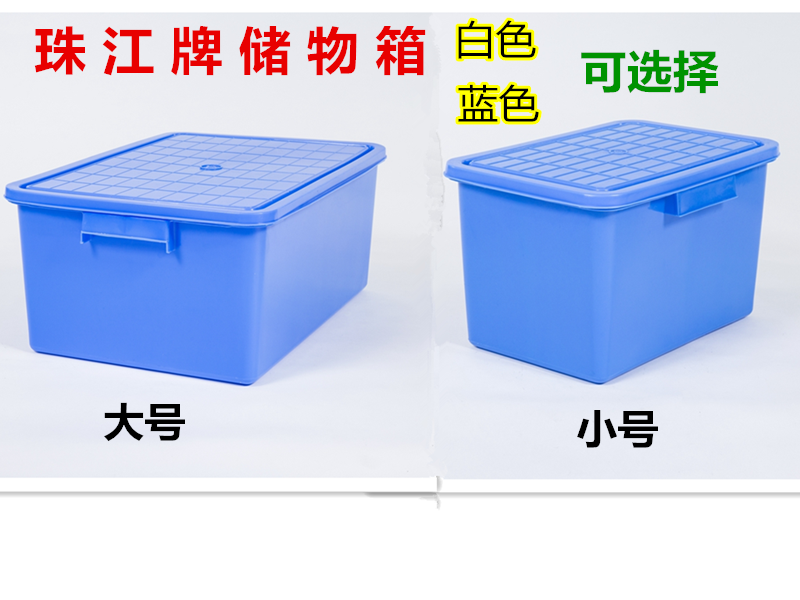 珠江全新加厚储物箱大小号收纳箱啤酒箱米桶米箱衣物整理箱带盖