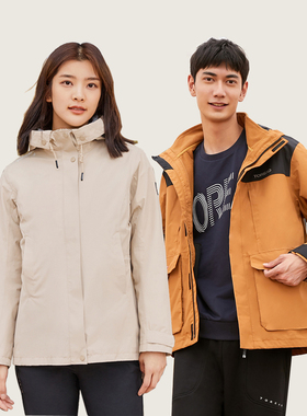 探路者冲锋衣2021秋冬新款户外休闲保暖套绒外套TAWJ92703/91700