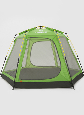 探路者单层帐22春夏户外露营旅游易收纳六角网纱速开帐TEDK80702