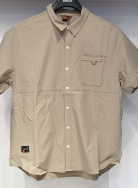 探路者短袖衬衫男 24春夏款户外休闲弹力透气工装外套TAKKCM81303