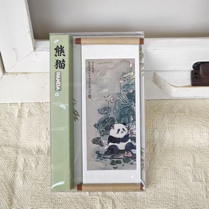 成都熊猫卷轴冰箱贴熊猫文创纪念品熊猫礼物旅游纪念品熊猫礼物