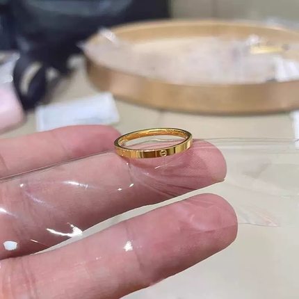 经典百搭素圈戒指简约轻奢精致感情侣对戒食指尾戒指环送结婚礼物