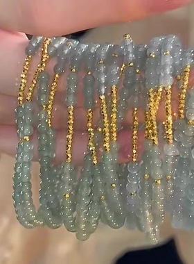 天然蓝水玉髓小米珠手链新中式国风手串蹦迪珠古法显白精致女手链