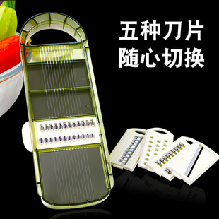 多功能切菜神器土豆丝刨丝器厨房插菜板擦丝器简约透明切片切丝器