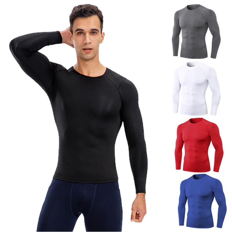 健身衣服男运动紧身衣足球高弹