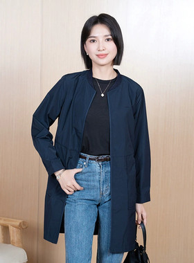 韫2025春季新品中长款薄夹克风衣