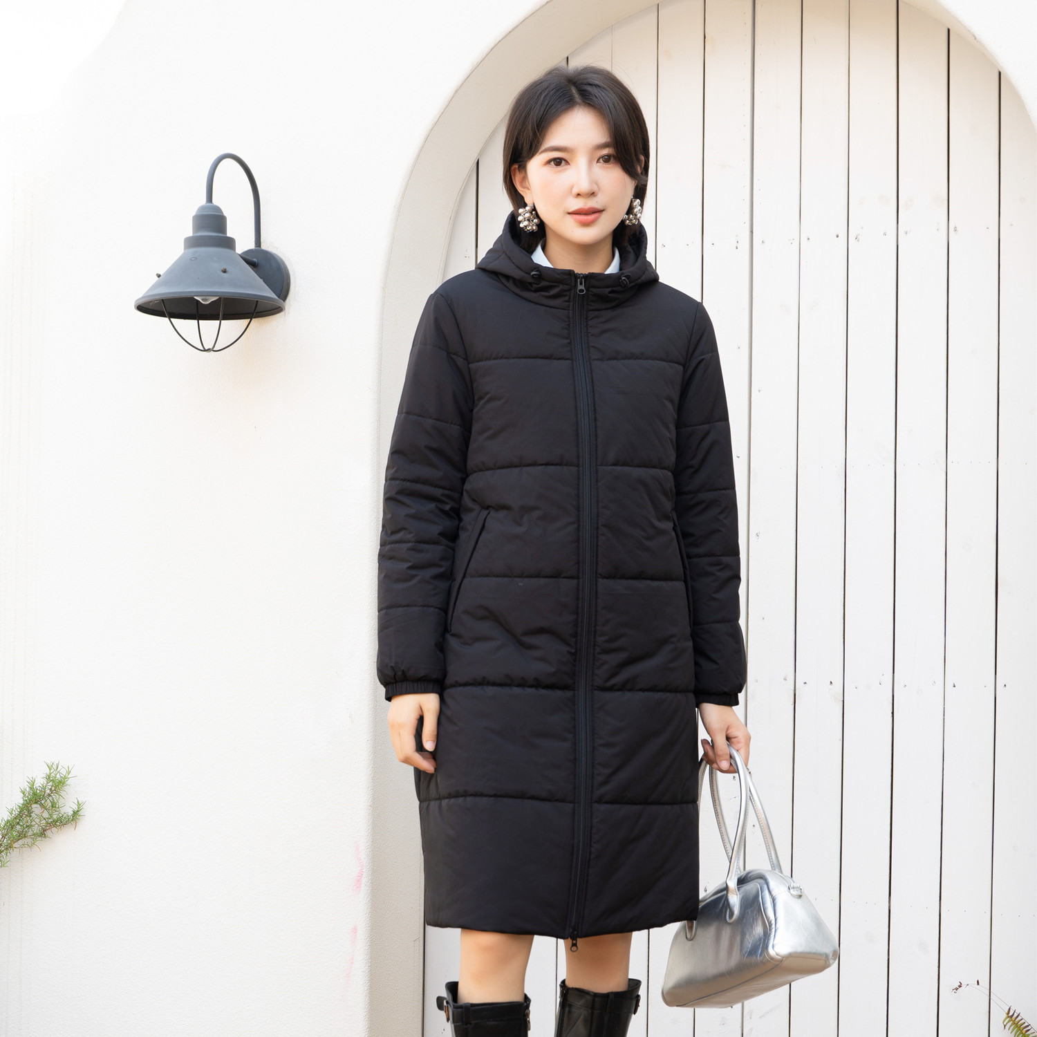 YUN韫冬季连帽长袖宽松显瘦棉服