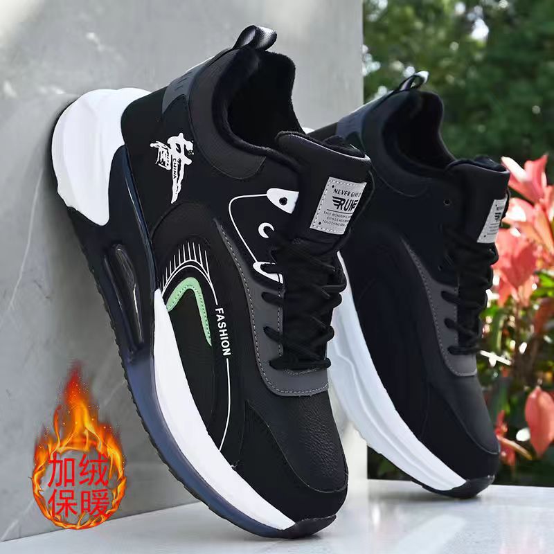 男鞋冬季新款运动鞋加绒加厚棉鞋厚底防滑跑步鞋休闲百搭旅游鞋子