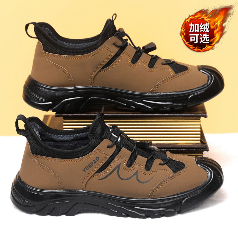 2025秋冬新款男士户外鞋加绒加厚保暖潮流男鞋跨境棉鞋英伦休闲鞋