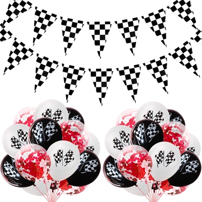 乳胶气球赛车派对横幅五彩纸屑