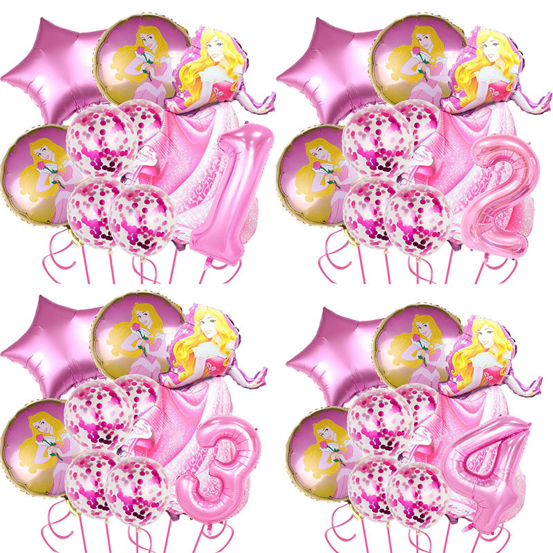 睡美人气球套装32寸粉色数字铝膜气球儿童周岁生日派对布置,节庆用品/礼品,气球,淘宝优惠券,粉丝福利购,淘宝优惠卷