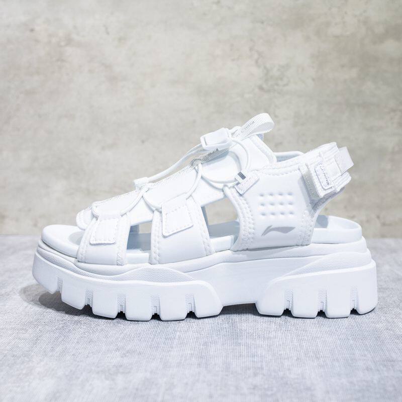 李宁2021夏季新款女子防滑运动时尚系列潮流沙滩休闲凉鞋agur016