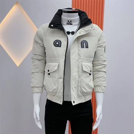 2024冬季新款棉服男士外套时尚潮流韩版修身休闲百搭加厚保暖棉衣