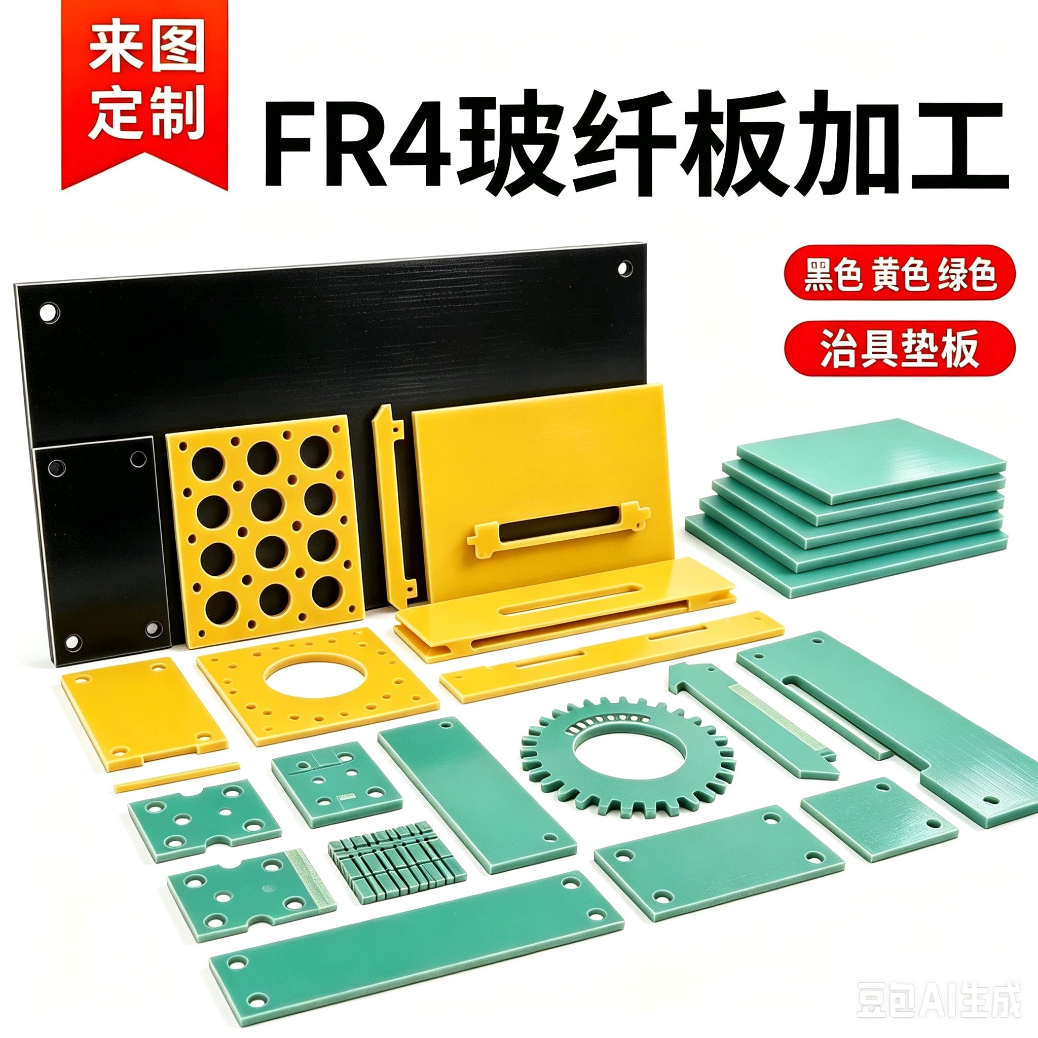 水绿色FR4玻纤板加工定制3240环氧阻燃隔热耐高温绝缘玻璃纤维板