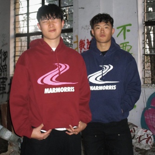 MARMORRIS多色流水印花帽衫宽松百搭男女情侣美式春秋连帽卫衣