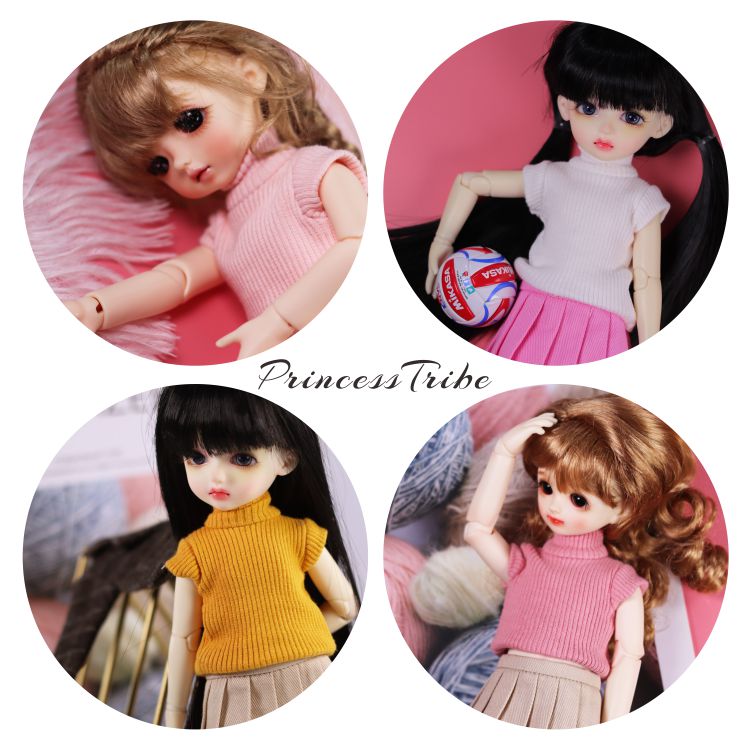 多色6分bjd/yosd针织衫背心高领修身毛衣短袖blythe卡肉马肉1/6