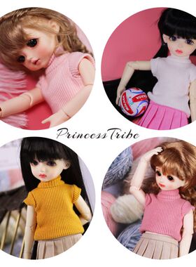 多色6分bjd/yosd针织衫背心高领修身毛衣短袖blythe卡肉马肉1/6
