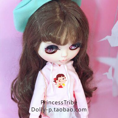 牛奶妹blythe小布娃衣衣服卫衣印花连帽衫6分bjd短款azs/ob24胶皮