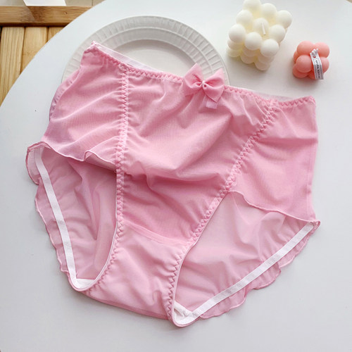 胖mm性感透明高腰200斤蕾丝内裤