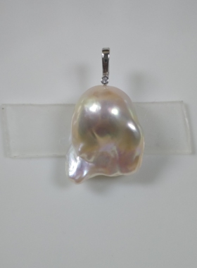 19.5x24mm胖胖巴洛克珍珠吊坠(通体925银小万能扣)