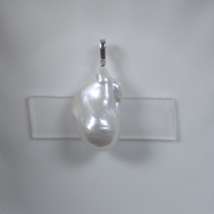 17x27mm胖胖巴洛克珍珠吊坠 通体925银小万能扣