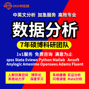 SPSS数据分析服务stata实证amos调查问卷eviews统计meta医学R代做