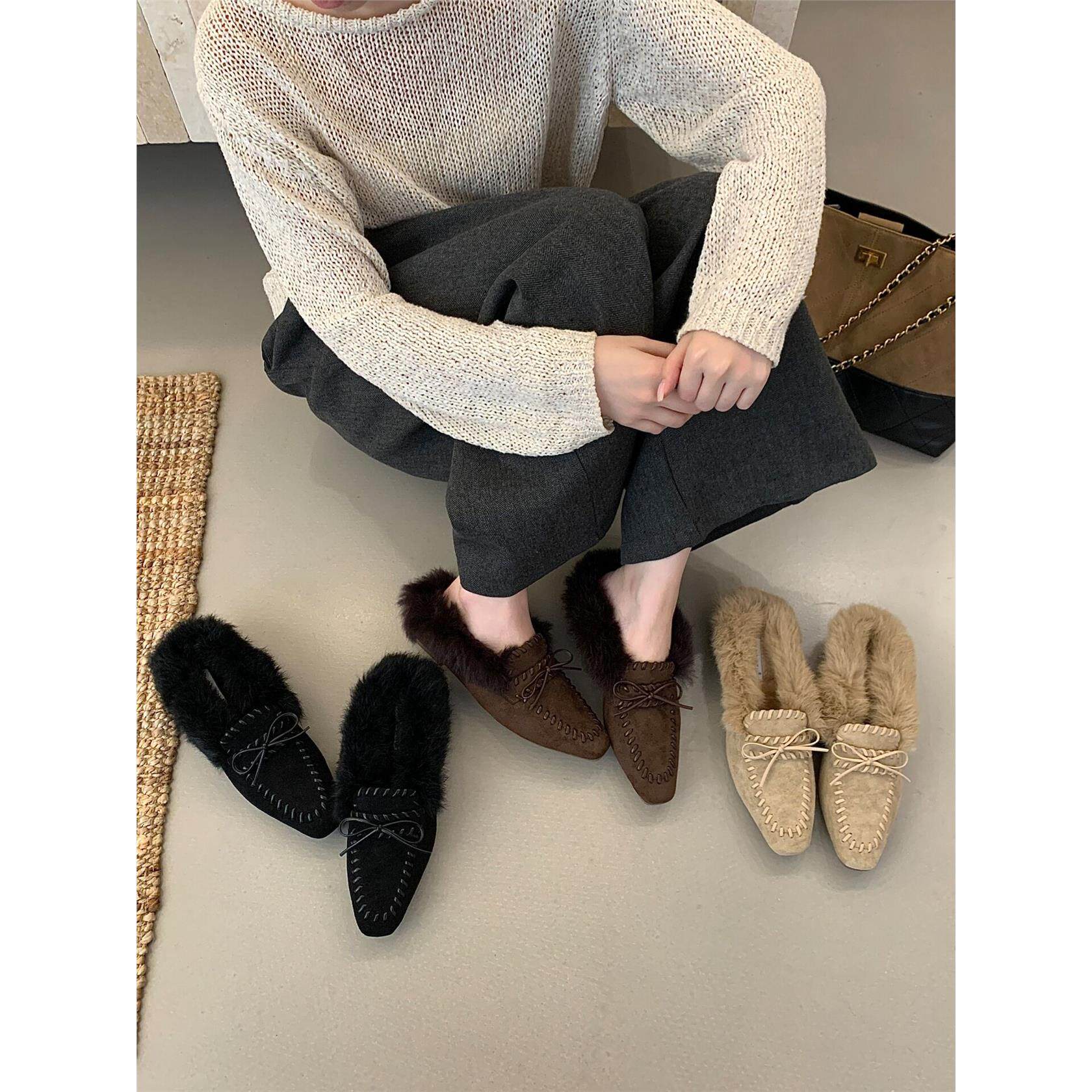SHOE-REN韩版毛毛鞋女2