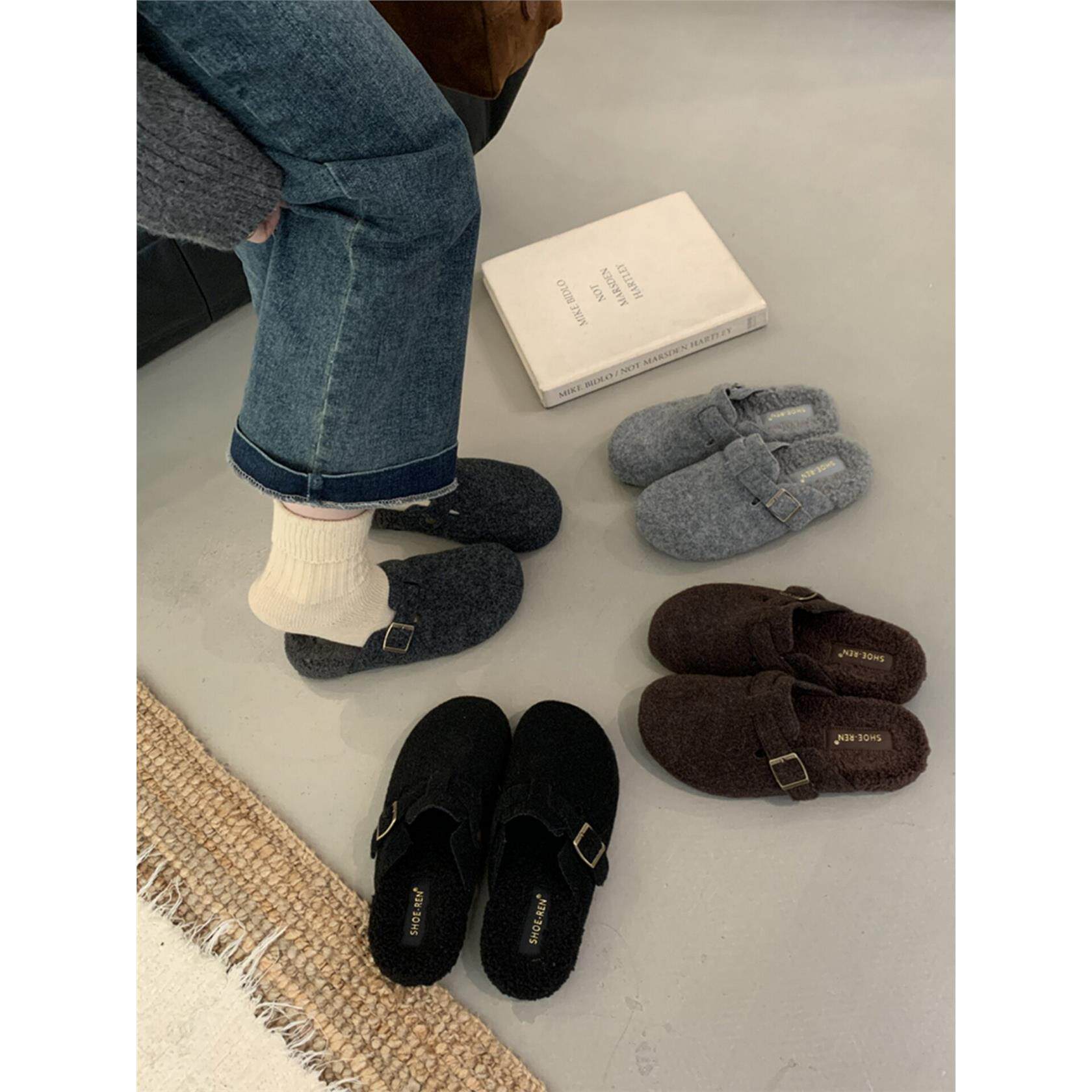 SHOE-REN韩式毛绒勃肯鞋