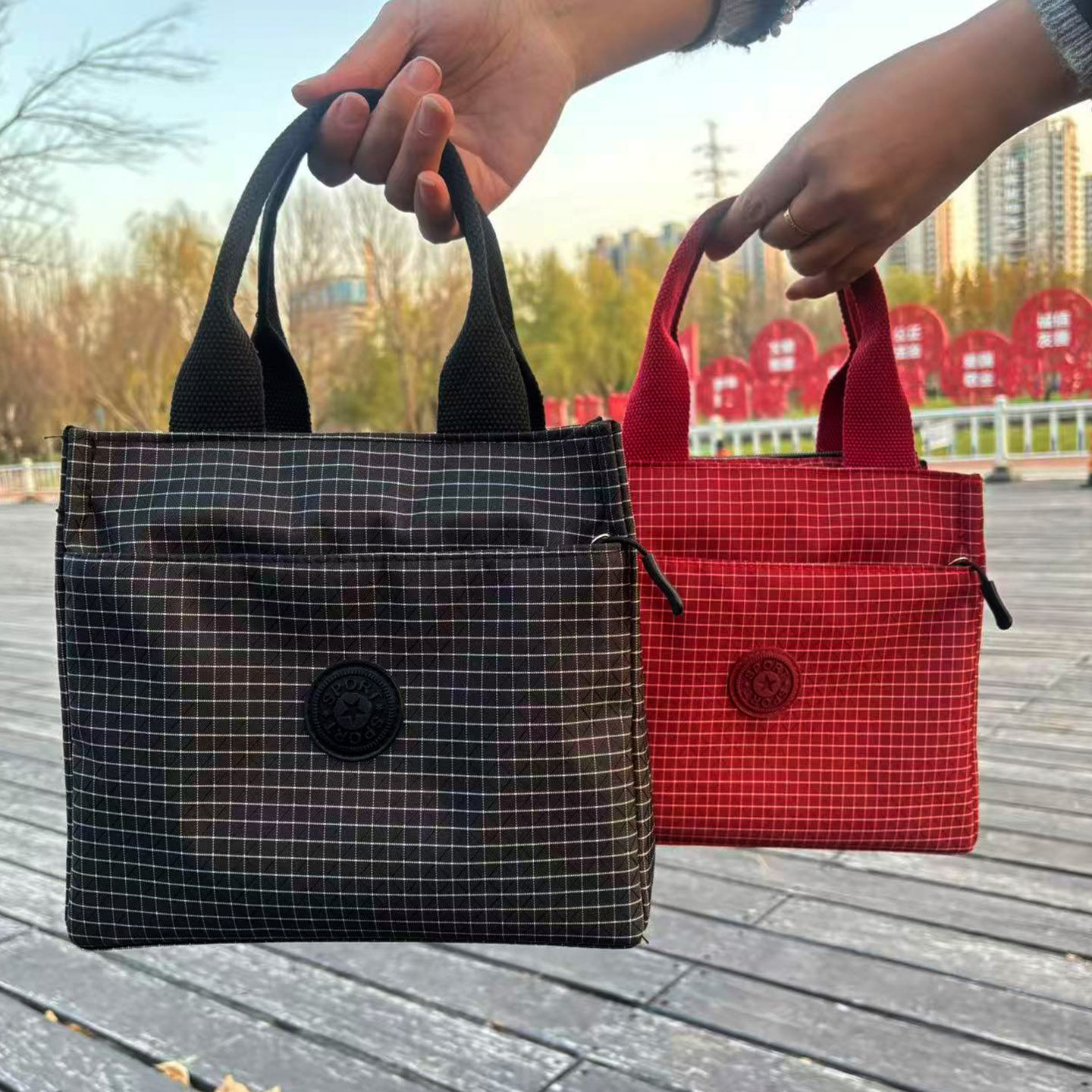 新款大容量通勤上班族杂物手拎袋手提饭盒加厚学生饭袋便当妈咪包,收纳整理,饭盒袋,淘宝优惠券,粉丝福利购,淘宝优惠卷