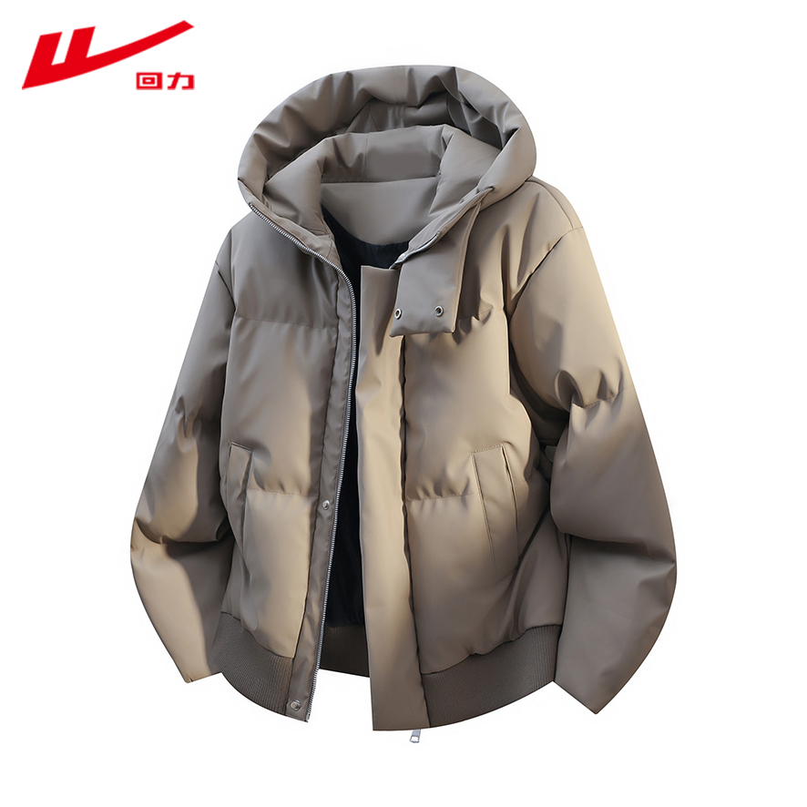 回力2025新款连帽休闲棉服外套男冬季加厚保暖宽松百搭青少年棉袄
