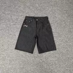 Derschutz “Koi Fish V2” Jorts Raw Black Black Denim Shorts for Summer