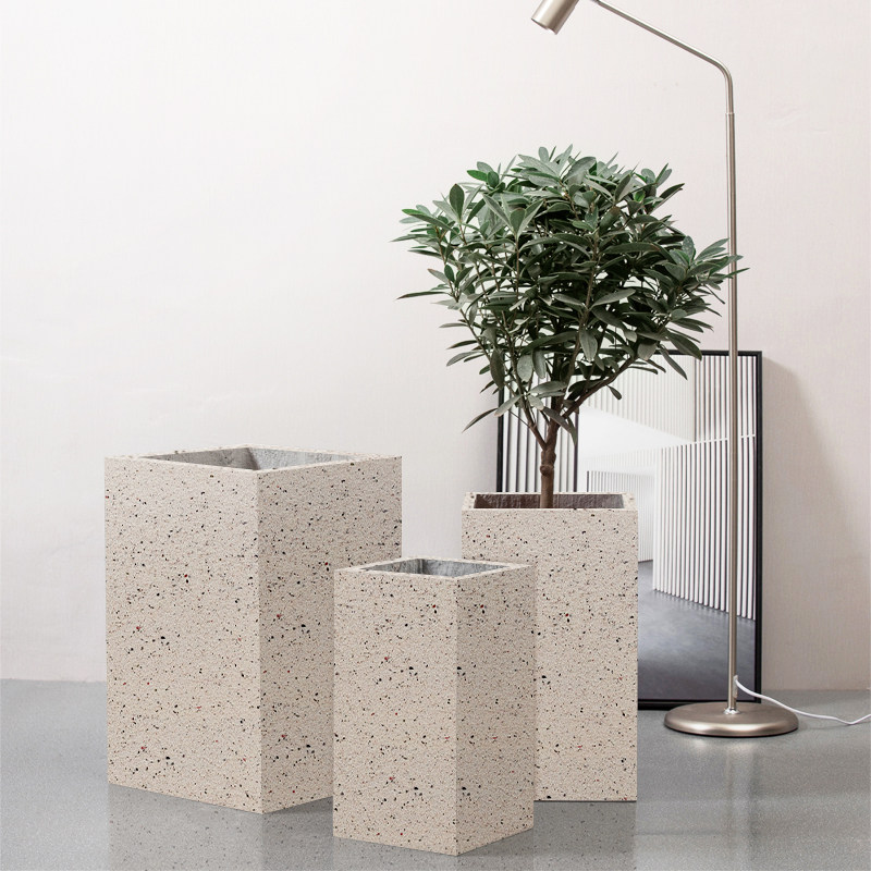 水泥花盆花箱种植箱花槽户外庭院花卉绿植盆景盆真石漆镁泥花盆高