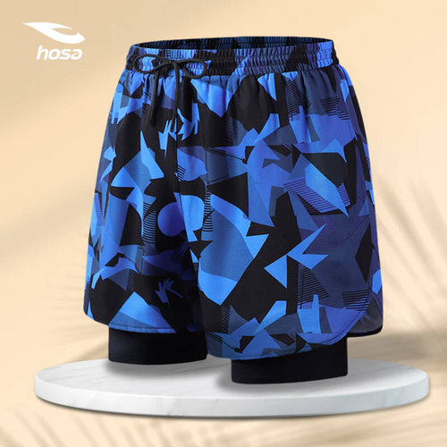浩沙男士双层速干冲浪泳裤沙滩裤