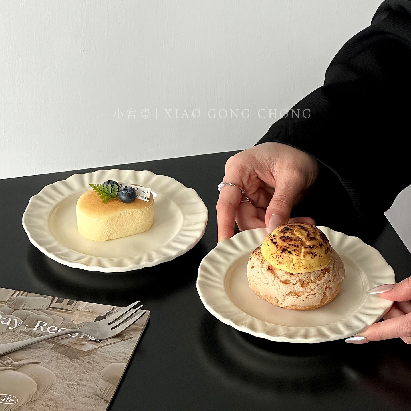 ins风陶瓷盘高级感甜品蛋糕盘