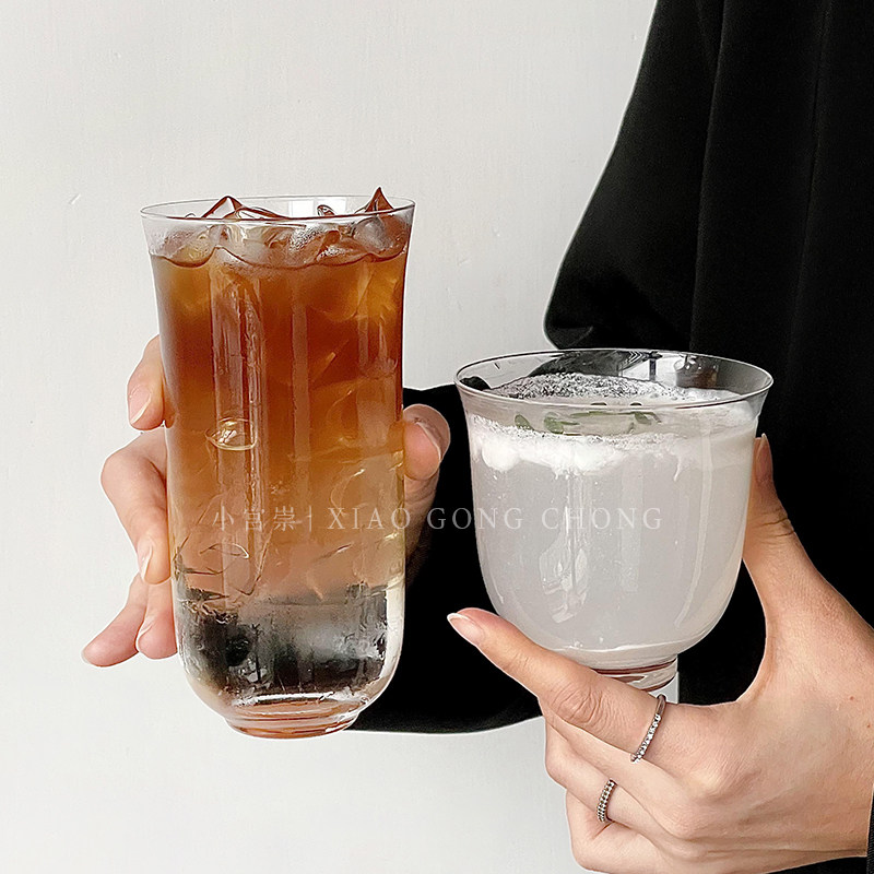 ins风轻薄阔口玻璃杯中式功夫茶杯系列国风鸡尾酒杯冰咖啡拿铁杯,餐饮具,玻璃杯,淘宝优惠券,粉丝福利购,淘宝优惠卷