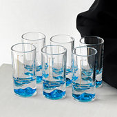 创意蓝山白酒杯套装 家用轻奢高档带刻度二两酒具高级感玻璃一口杯