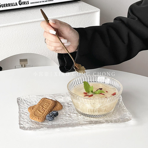 ins风玻璃碗精致燕窝碗点心盘