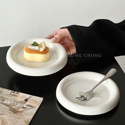 ins风高颜值奶fufu陶瓷甜品盘子