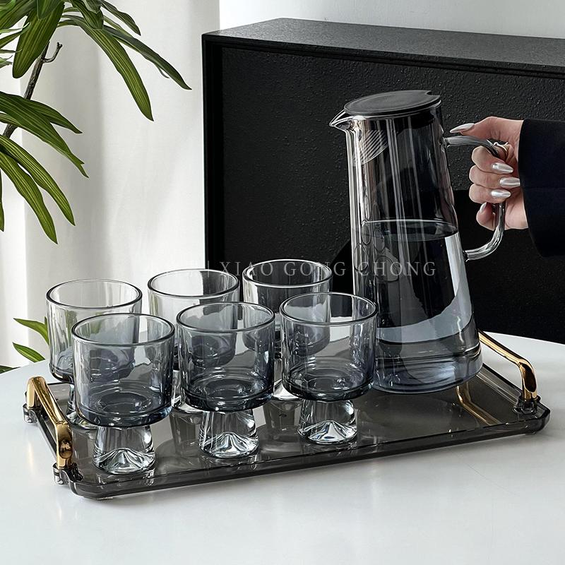 高级感渐变灰水杯耐高温冷水壶